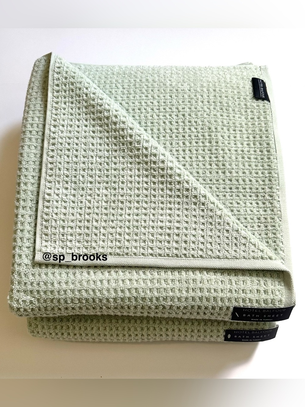 🎁2PC Hotel Balfour Bath Sheets - 64”x34” Cotton Waffle Bath Sheets - Green Tea